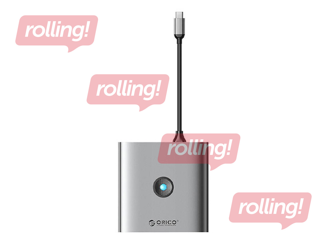 Adapteris Orico Hub 8w1, HDMI 4K + 3x USB-A 3.0, USB-C, 100W PD + SD/TF