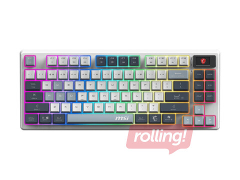 Bezvadu klaviatūra MSI FORGE GK600 TKL Gaming, ENG, Bluetooth