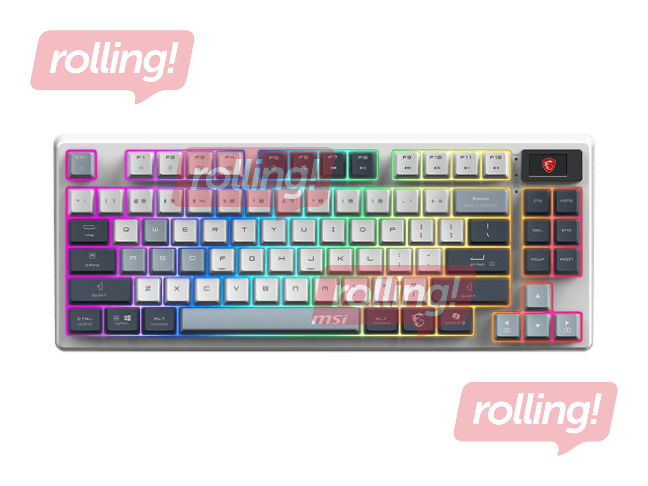Bezvadu klaviatūra MSI FORGE GK600 TKL Gaming, ENG, Bluetooth