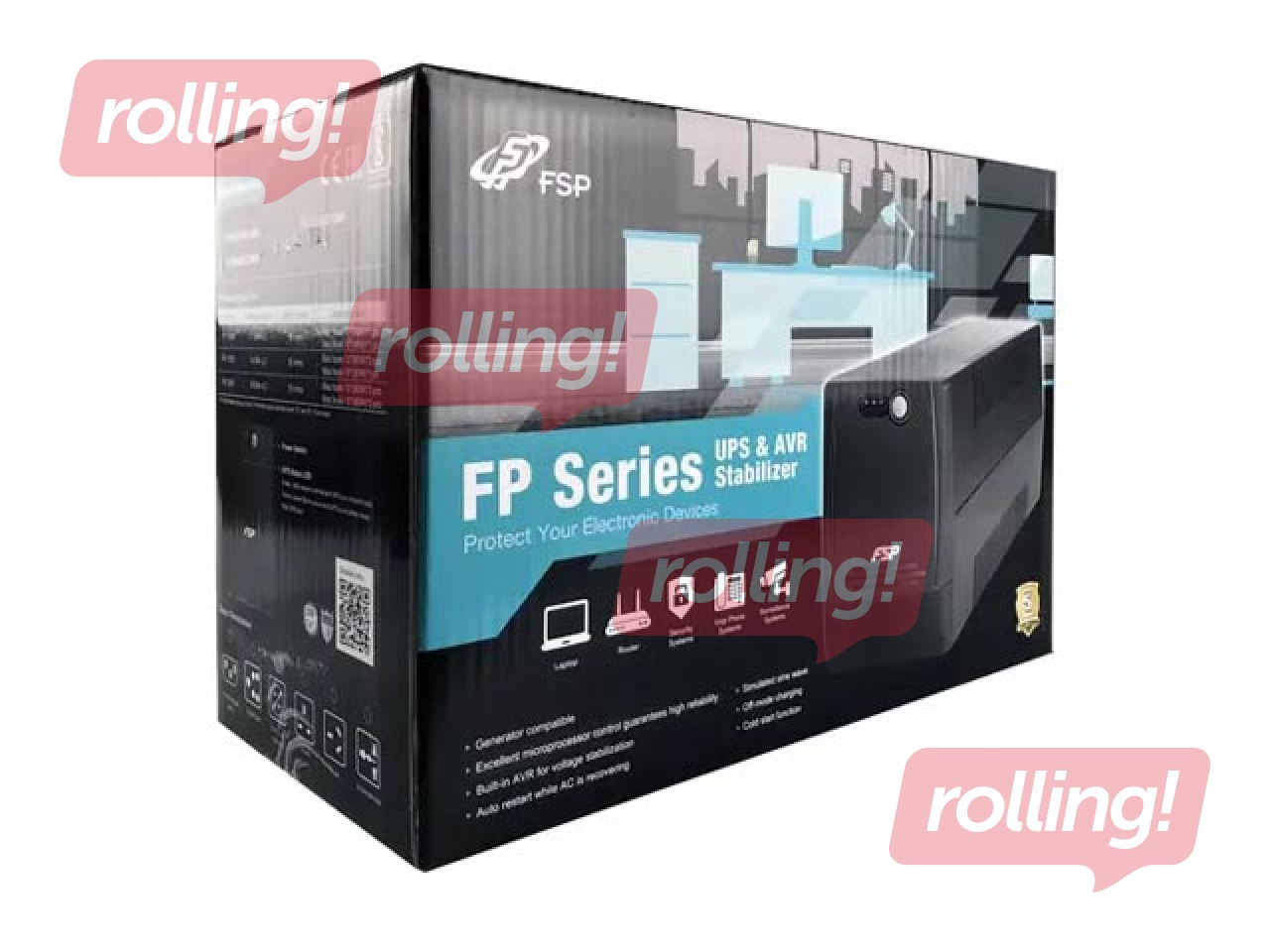 Nepārtrauktās barošanas avots FSP FP 2000, 2000VA, 120W, Melns