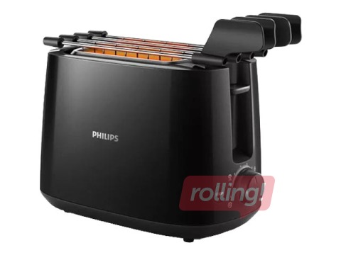 Toaster Philips Viva Collection, 650W, plastic, black