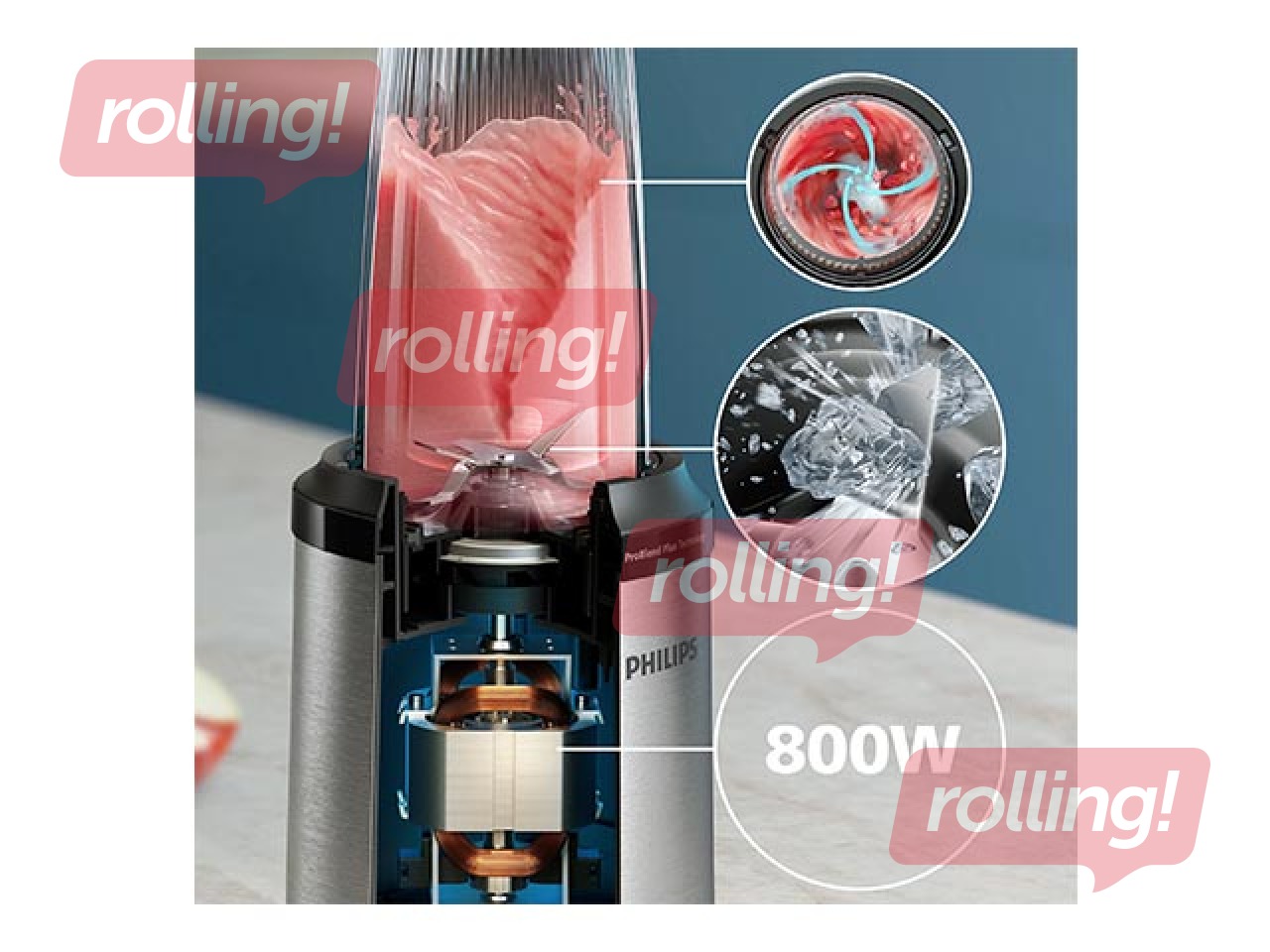 Blender Philips 5000 series, 800W, grey with black