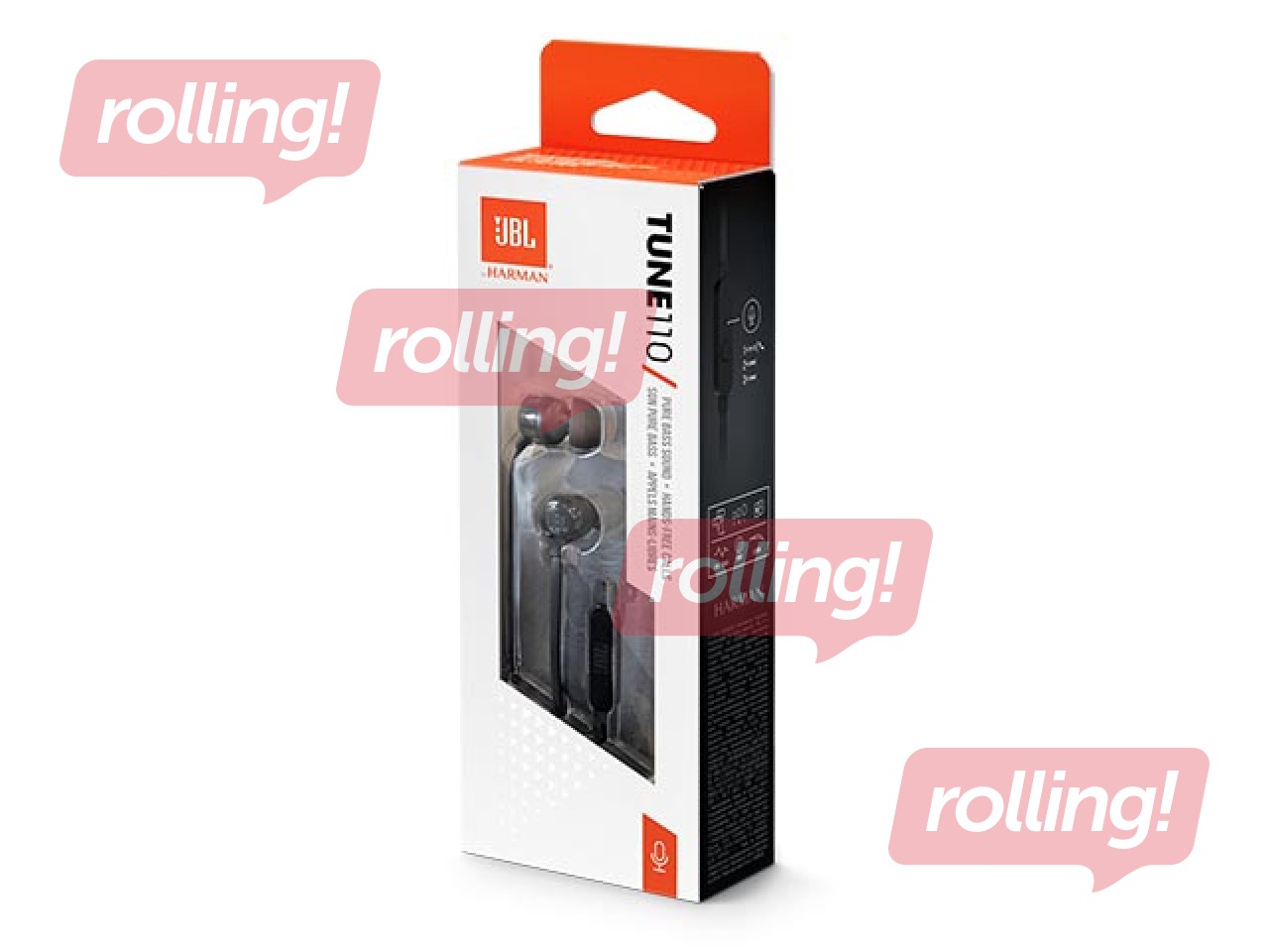 Austiņas ar mikrofonu JBL Tune T110, Black