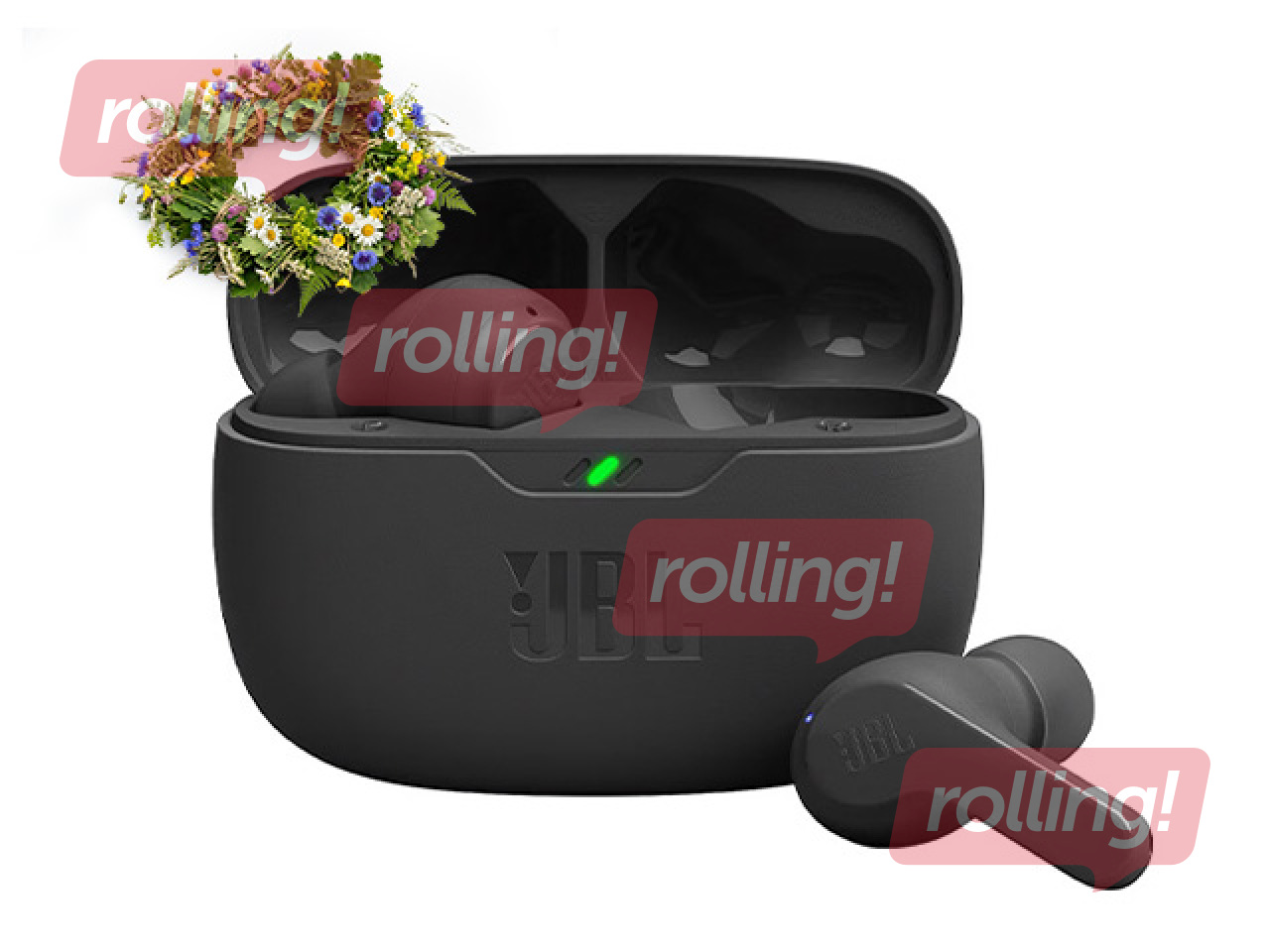 Bezvadu austiņas JBL, Wave Beam, TWS, melnas + Līgo dāvana!