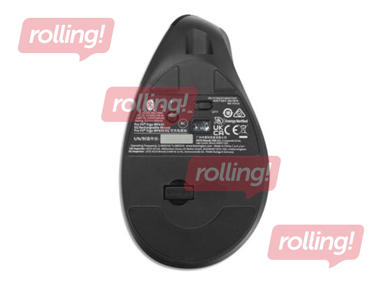 Bezvadu datorpele Kensington Pro Fit™ Ergo MY630 EQ, uzlādējama, 2.4GHz