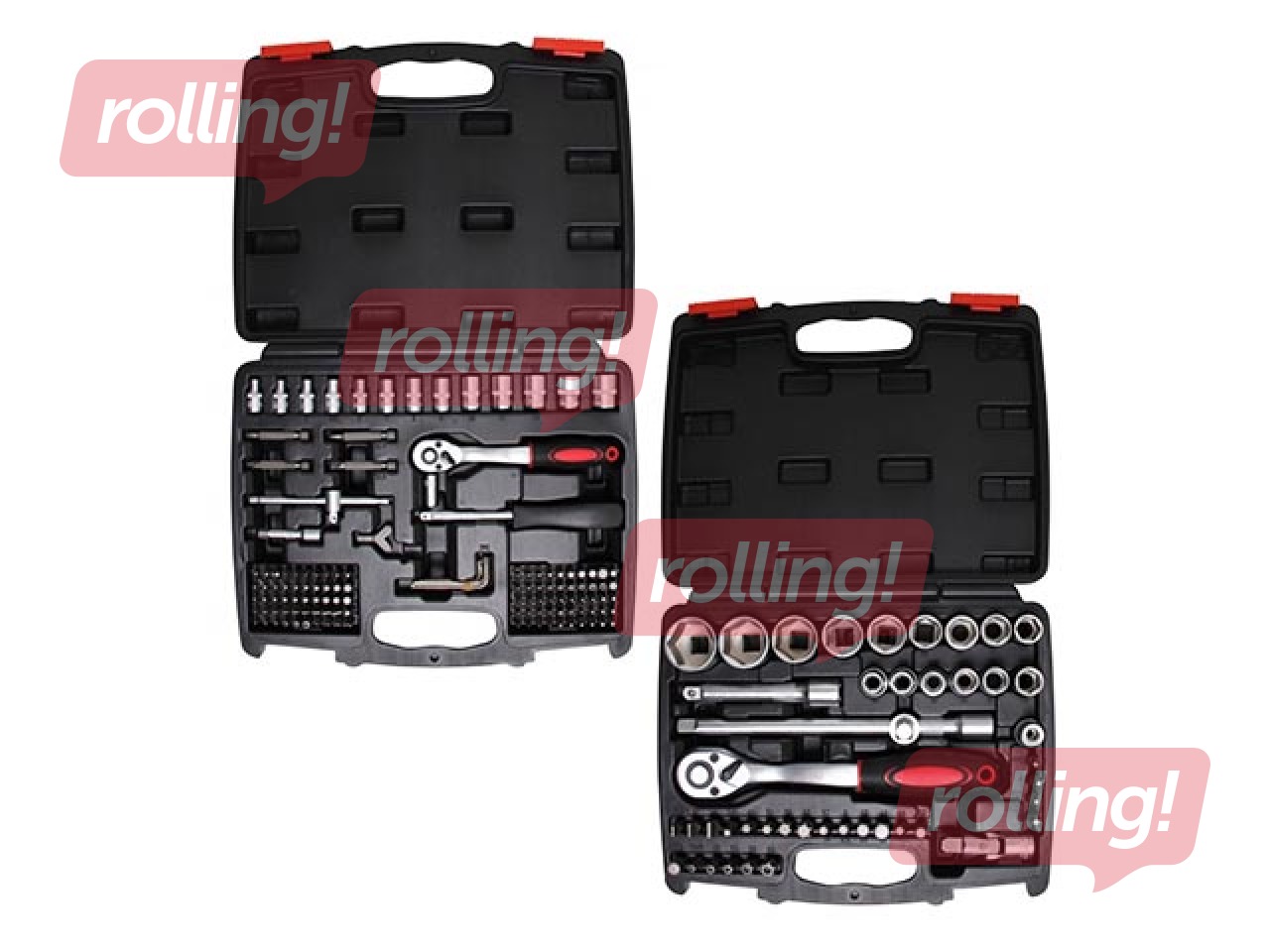 Kraftmani padrunvõtmete komplekt 1/4 '' + 1/2 '' 174 tk