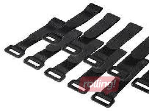 Kabeļu turētāji Logilink, 10 gab., melni