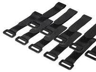 LOGILINK Wire Strap Set with Velcro, 10 pcs, black