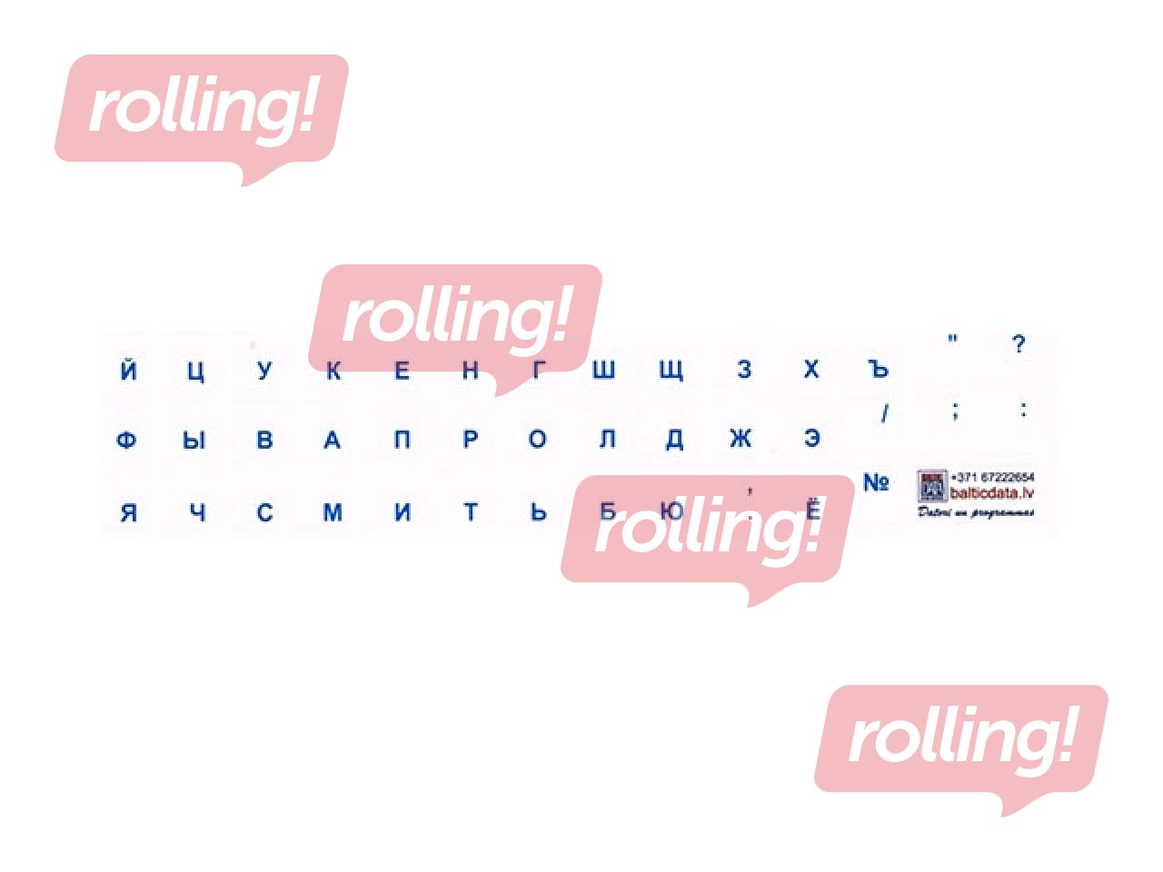 Keyboard stickers Transparent / Blue, RUS