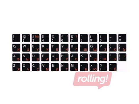 Uzlīmes klaviatūrai Melns/Balts/Sarkans, ENG/RUS