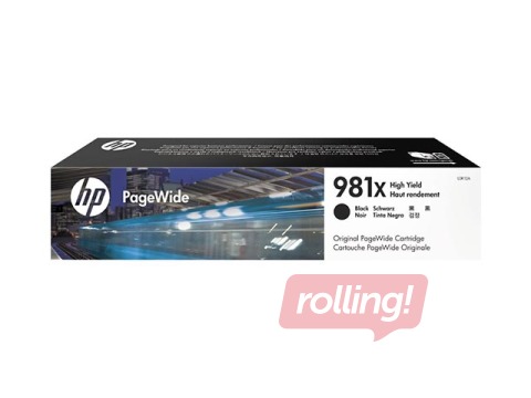 Tintes kasete HP 981X PageWide MFP 586, Melna (11000 lpp)