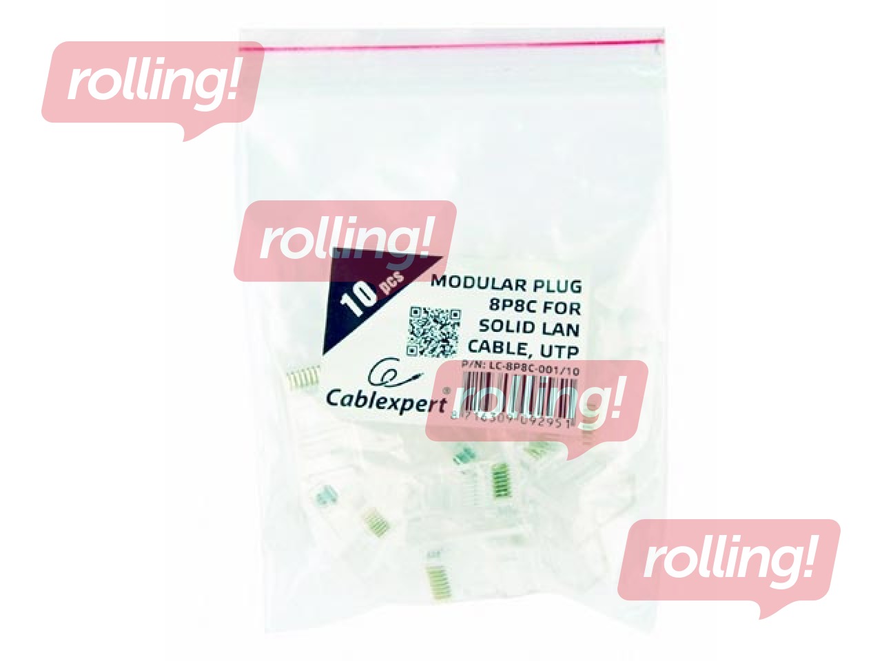 Gembird LAN modular plug 8P8C for solid cable cat. 5e (10 pcs)