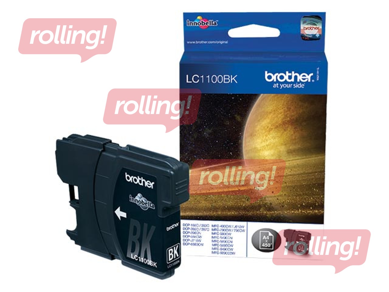 Tintes kasete Brother LC1100, melna, (450 lpp.)