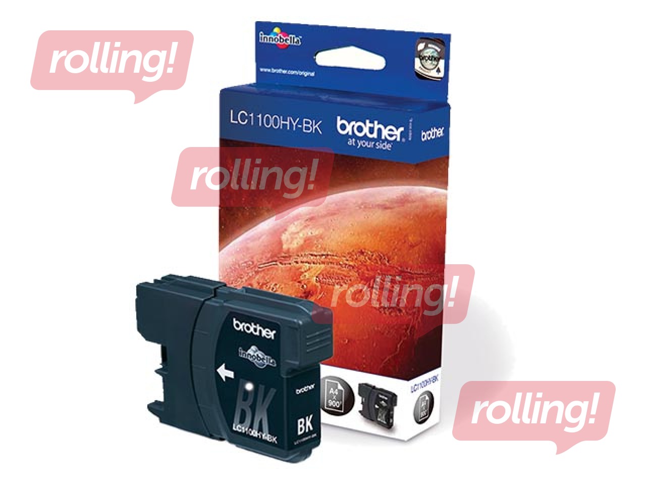 Tintes kasete Brother LC1100HY, melna, (900 lpp.)