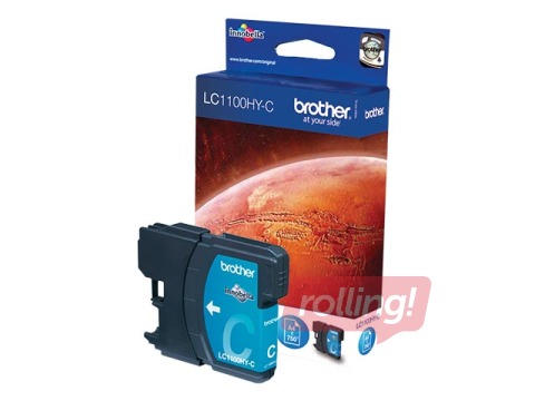 Tintes kasete Brother LC1100HY, ciānzila, (750 lpp.)