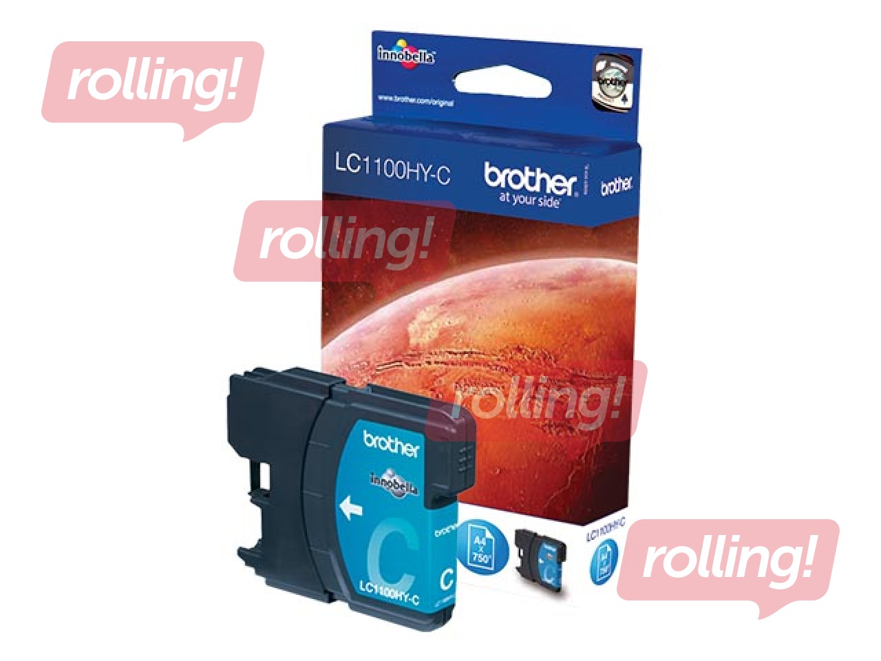 Tintes kasete Brother LC1100HY, ciānzila, (750 lpp.)