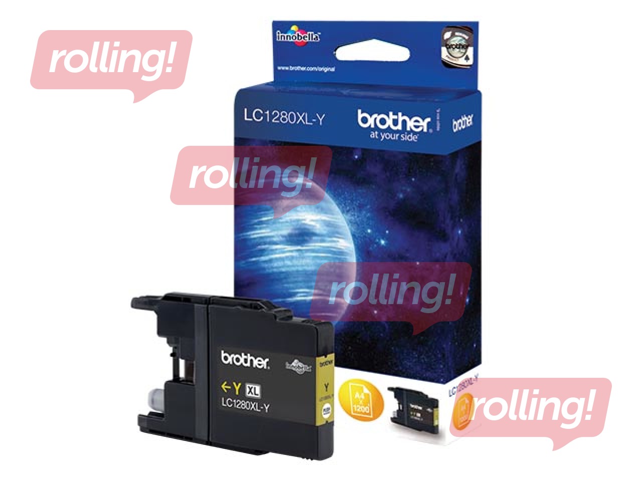 Tintes kasete Brother LC1280XL, dzeltena, (1200 lpp.)