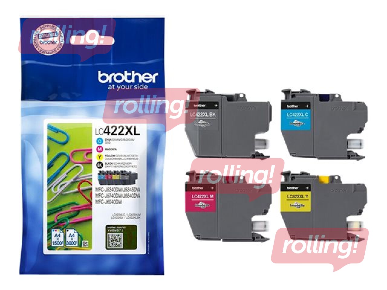 Tintes kasešu komplekts LC422XL, Brother MFC-J5340/5740/6540/6940