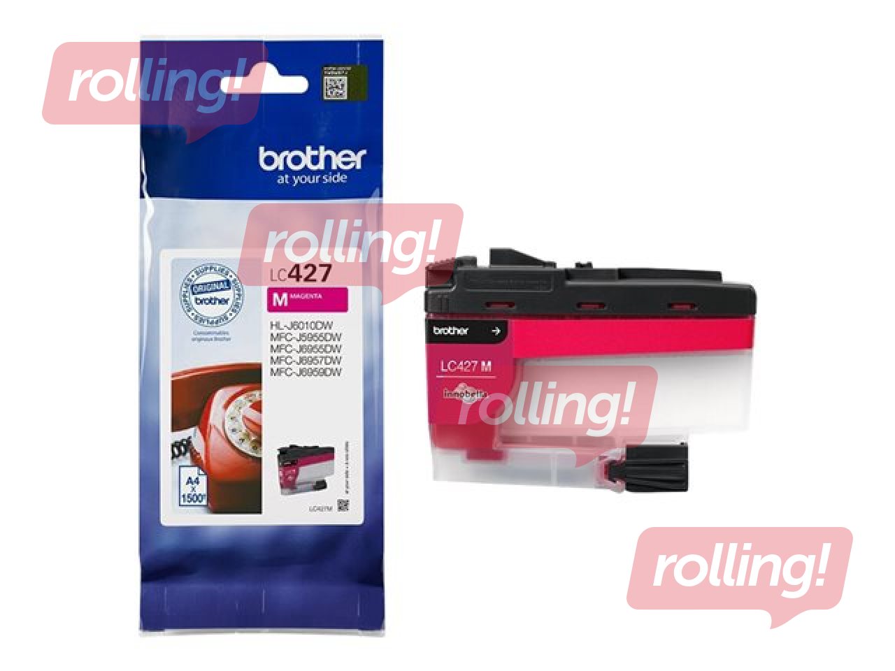 Tintes kasete Brother LC-427M, fuksīna sarkana (1500 lpp.)