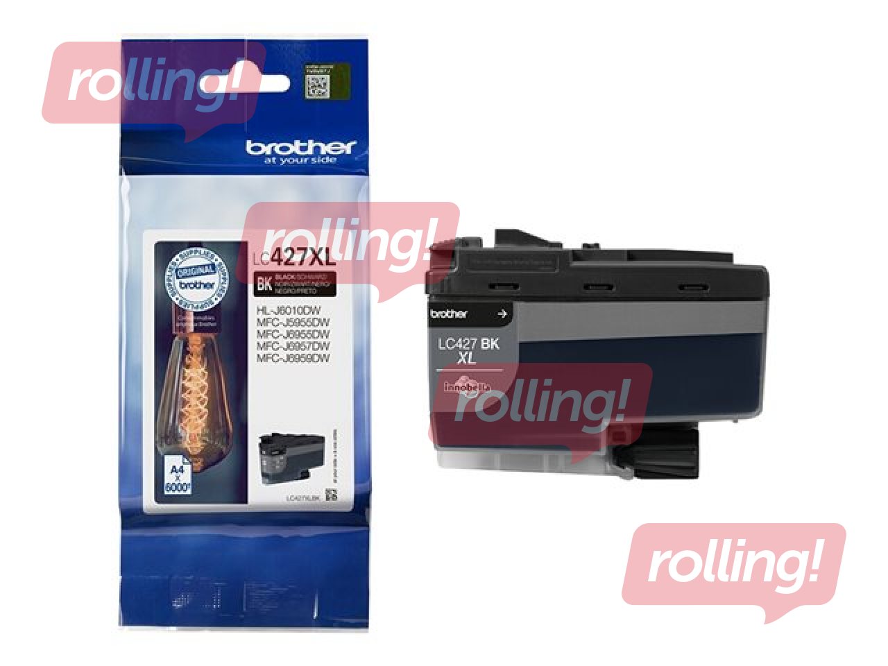 Tintes kasete Brother LC-427XLBK, Melna (6000 lpp)