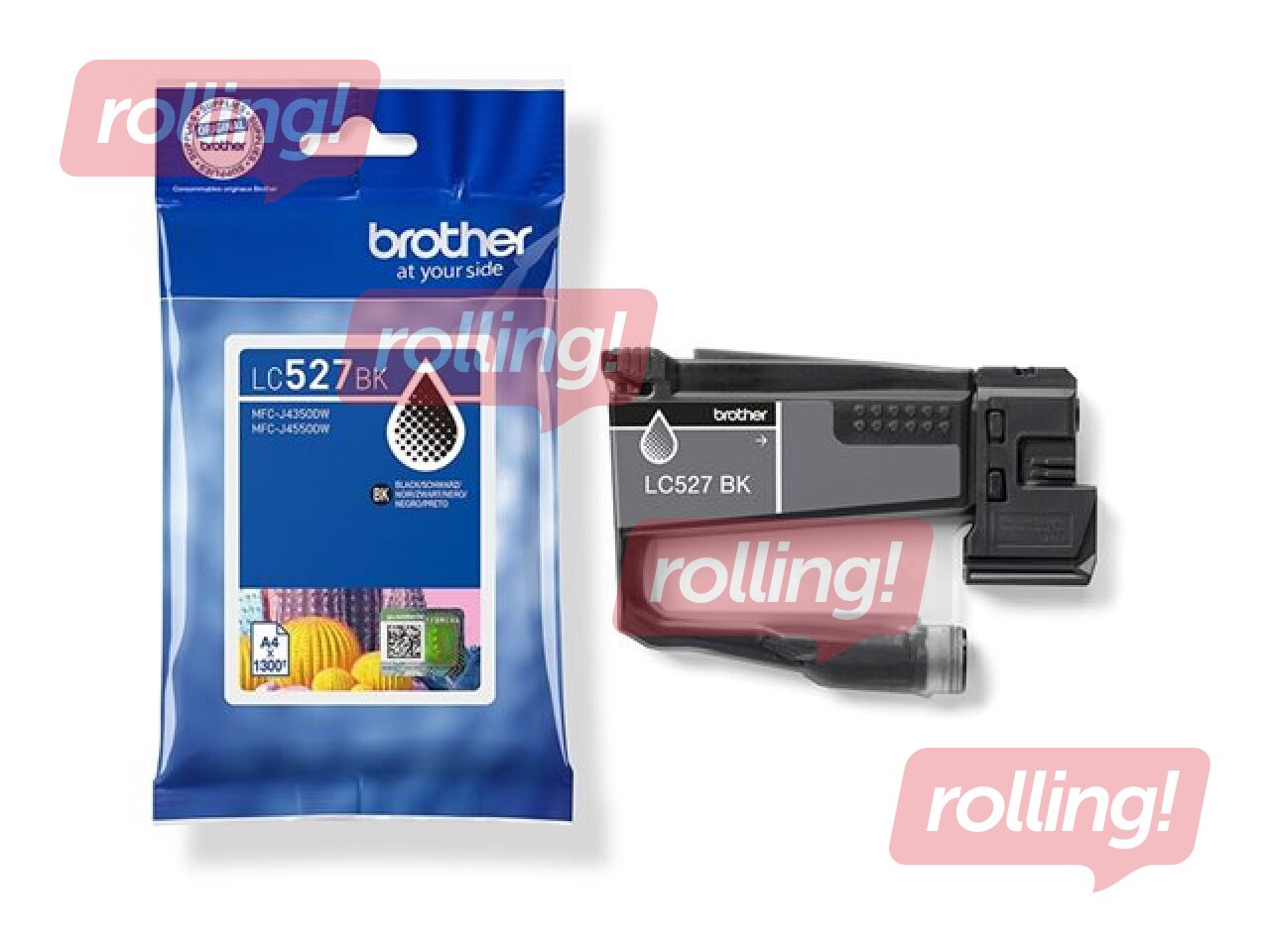 Tintes kasete Brother LC-527BK, Melna (1300 lpp)