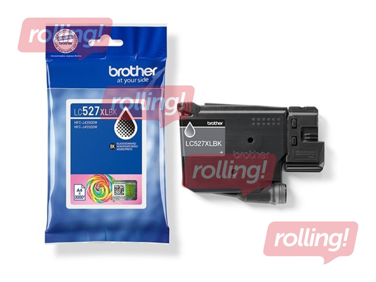 Tintes kasete Brother LC-527XLBK, Melna (3000 lpp)