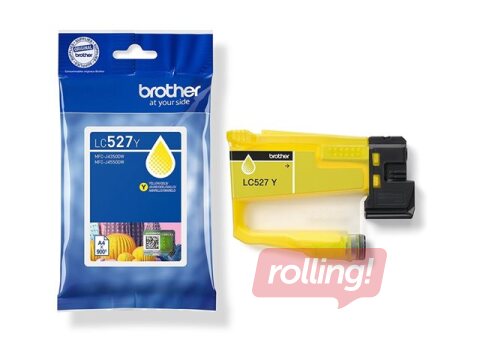 Tintes kasete Brother LC-527Y, dzeltena (900 lpp.)