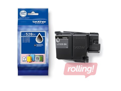 Tintes kasete Brother LC-528BK, melna (6000 lpp)