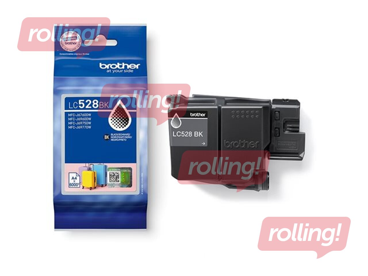 Tintes kasete Brother LC-528BK, melna (6000 lpp)