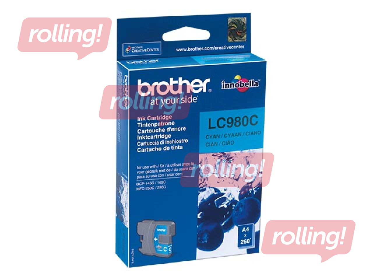 Tintes kasete Brother LC980, ciānzila, (260 lpp.)