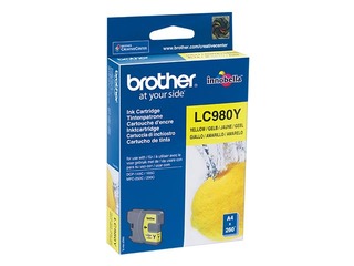 Tintes kasete Brother LC980, dzeltena, (260 lpp.)