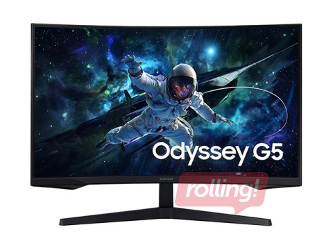 Monitors Samsung Odyssey G5 G55C, 32'', QHD, LED VA, HDMI, DisplayPort, izliekts, melns