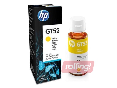 Tintes pudele HP GT52, Dzeltena, 70ml