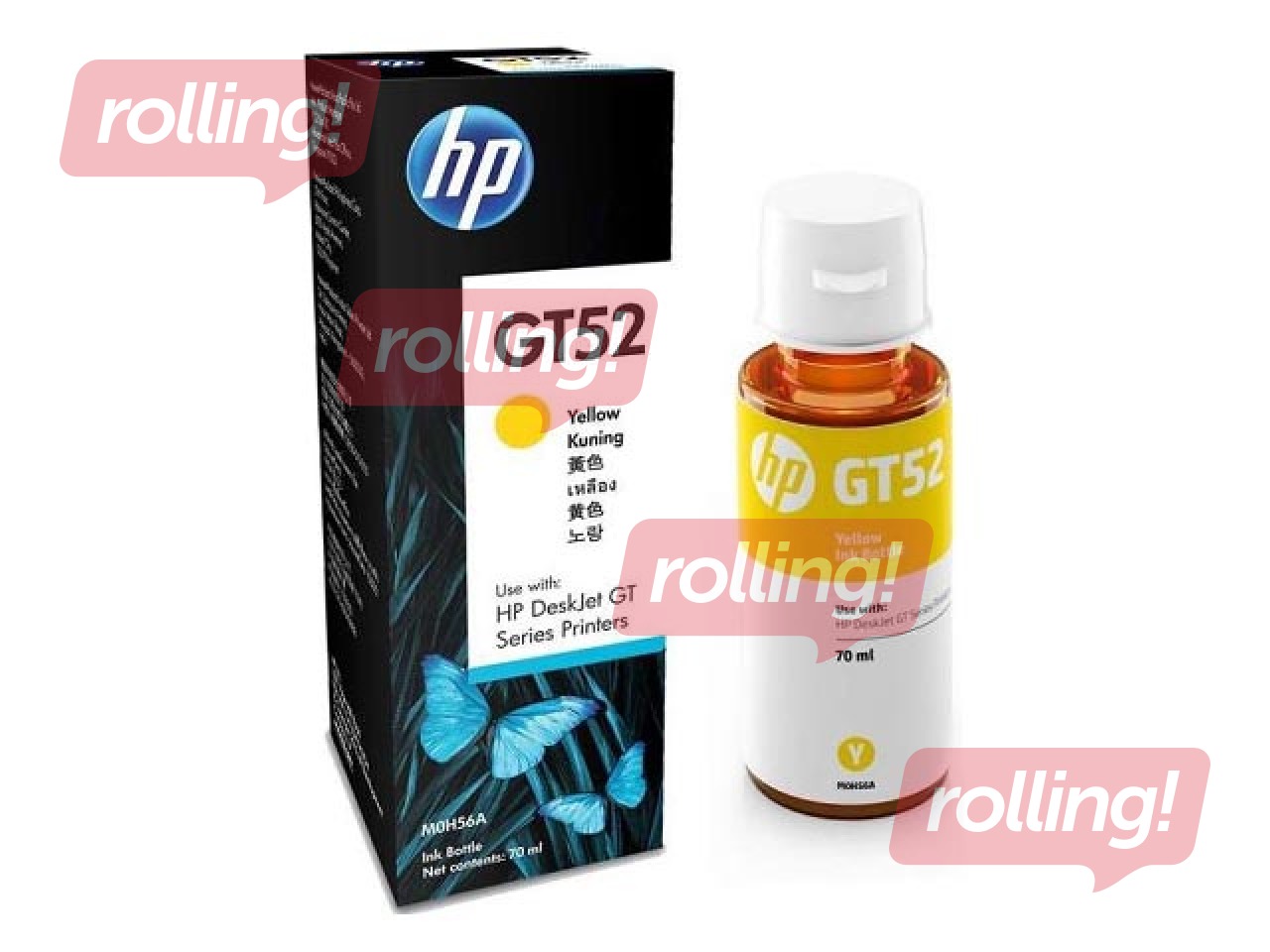 Tintes pudele HP GT52, Dzeltena, 70ml