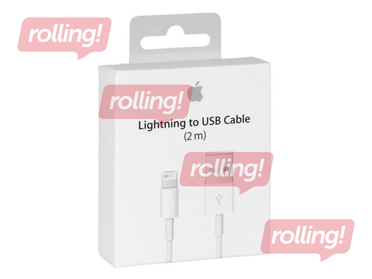 Savienotājvads Apple Lightning - USB , 24 pin, 2m, balts