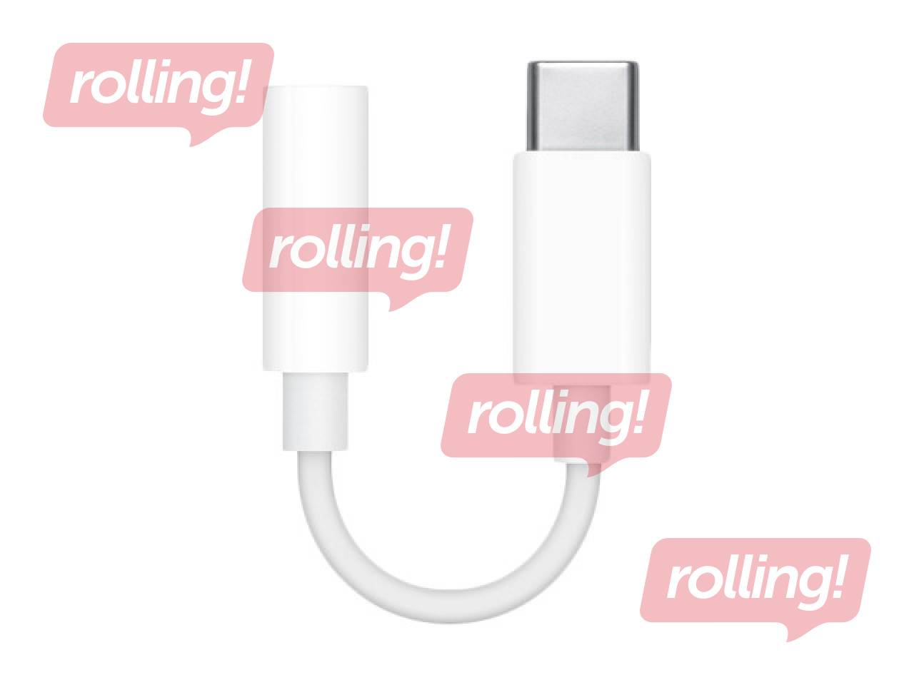 Audio adapteris Apple Type C - 3.5mm,  A2155, balts