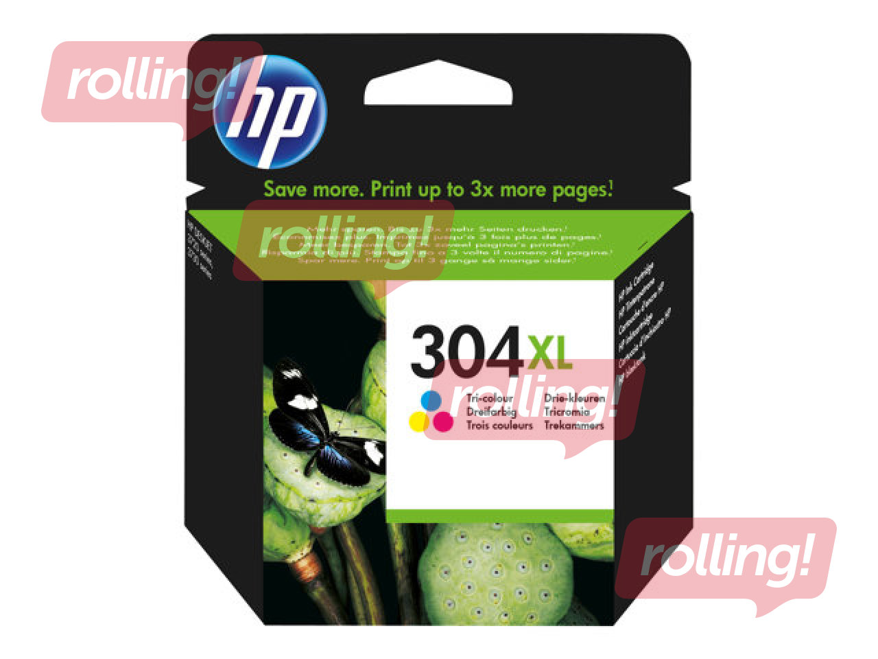 Tintes kasete HP 304XL, trīskrāsu, 300 lpp