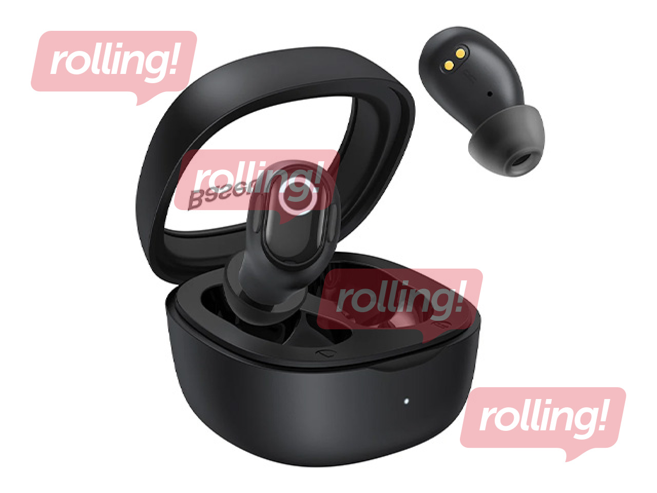 Bezvadu austiņas Baseus Bowie WM02 TWS, Bluetooth 5.0 (melnas)