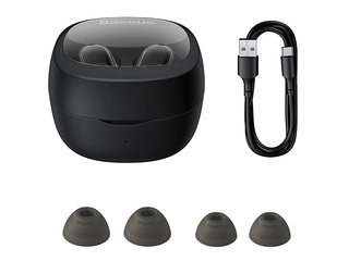 Bezvadu austiņas Baseus Bowie WM02 TWS, Bluetooth 5.0 (melnas)