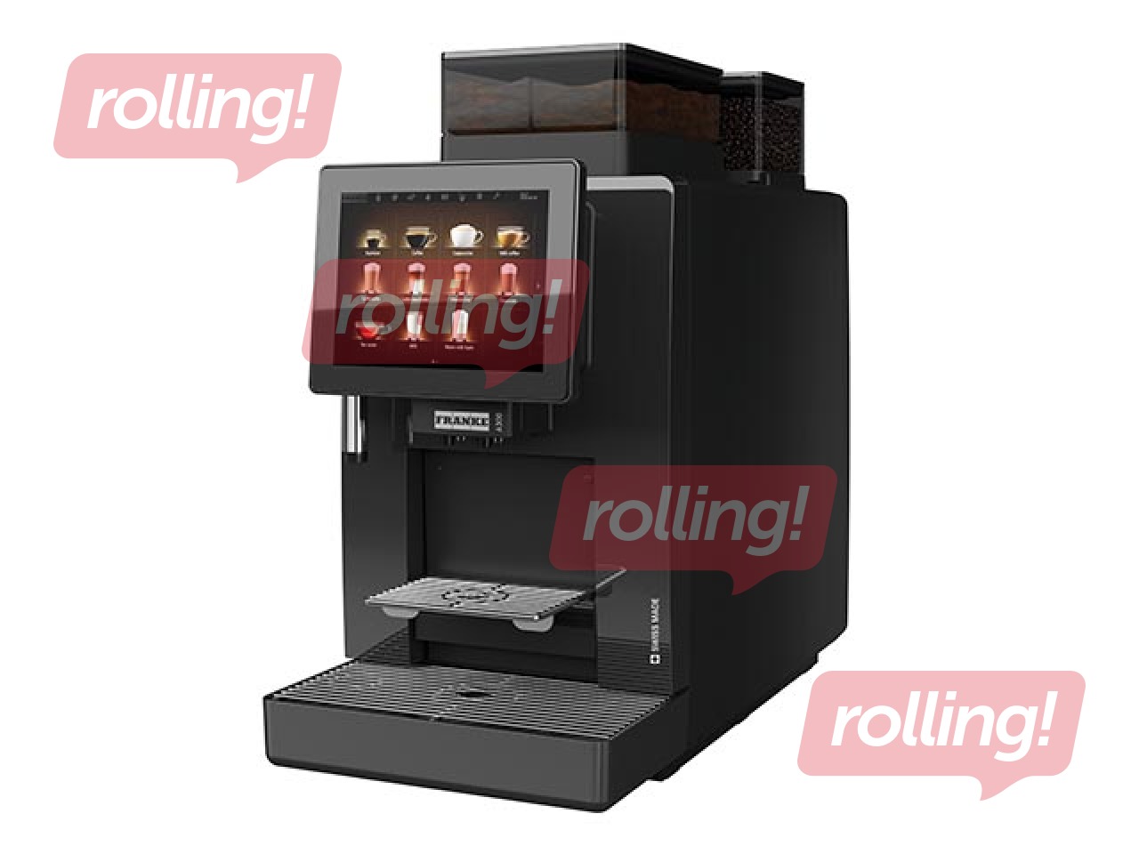 Nomas kafijas automāts Franke A300 MS EC ar ūdens pieslēgumu un pulvera tvertni, melns