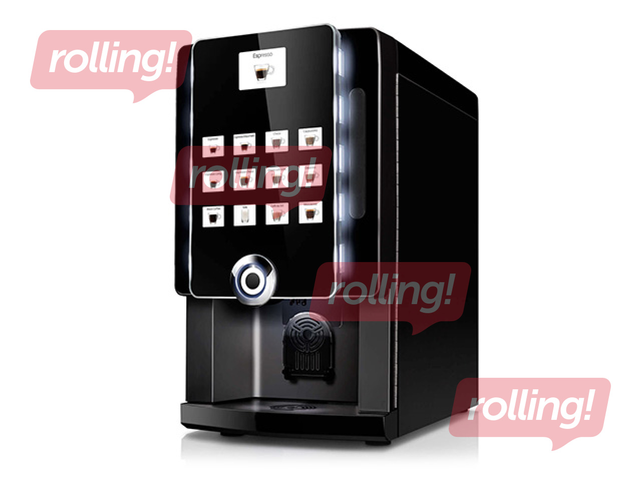 Rental coffee machine Rhea BL eC with 4 containers and 2 mixers, black
