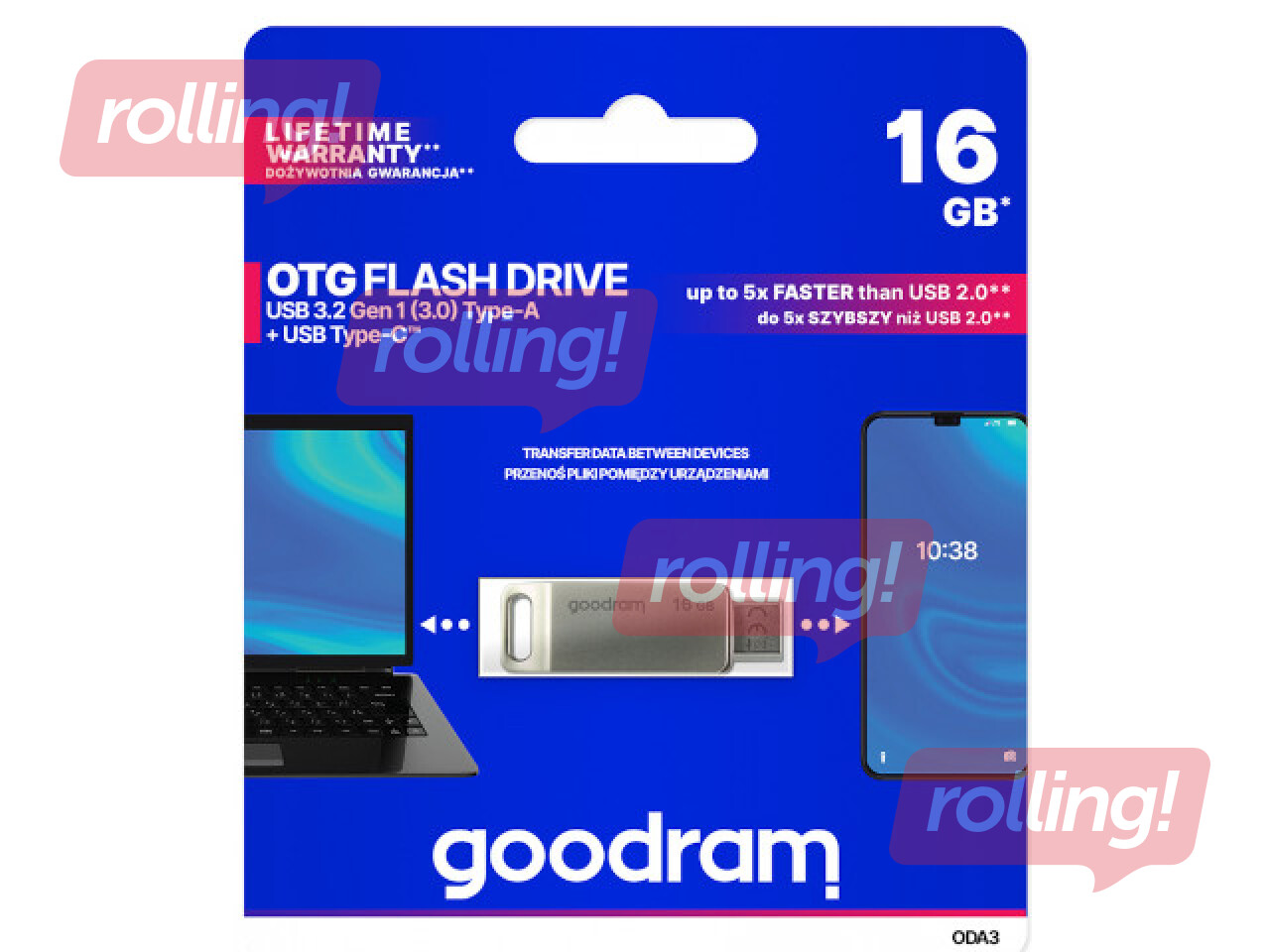 Goodram ODA3 USB 3.2 / USB Type-C 16GB Silver