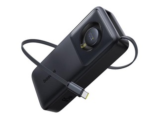 Зарядное устройство Baseus Free2Pull, 20000mAh, 65Вт, с кабелем, чёрный