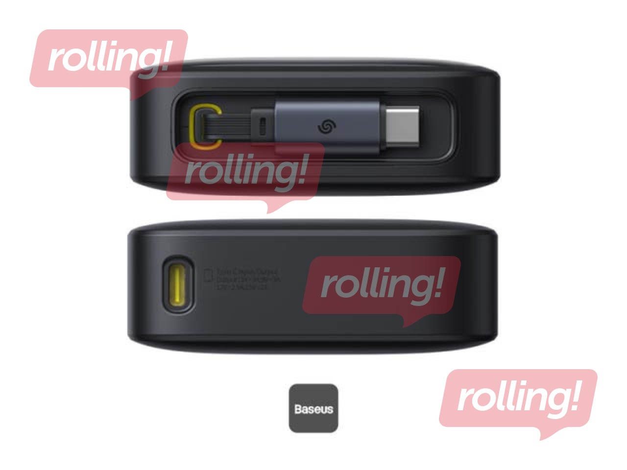 Зарядное устройство Baseus Free2Pull, 20000mAh, 65Вт, с кабелем, чёрный