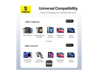 Зарядное устройство Baseus Free2Pull, 20000mAh, 65Вт, с кабелем, чёрный