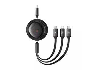 Savienotājvads Baseus, Free2Draw Type C - Type C/Lightning/Micro USB 100W, 1.1m, melns