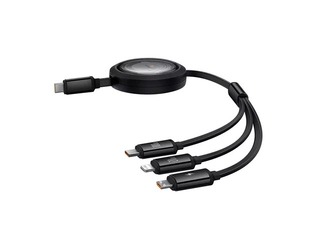 Savienotājvads Baseus, Free2Draw Type C - Type C/Lightning/Micro USB 100W, 1.1m, melns