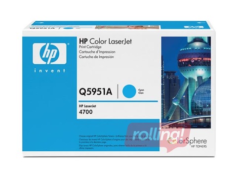 Tonera kasete HP CLJ 4700, ciānzila, (10000 lpp.)