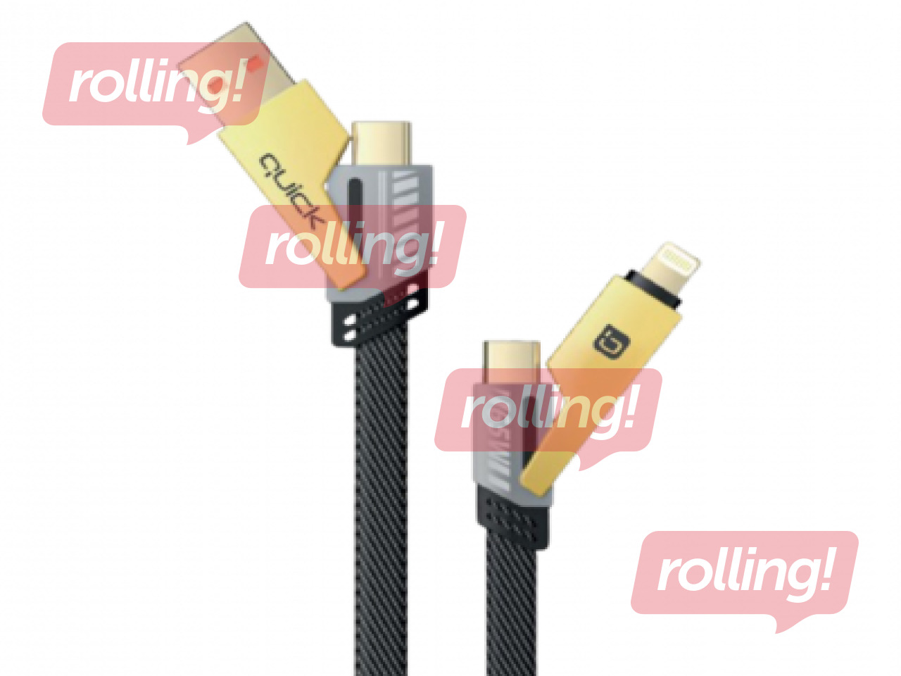 Savienotājvads Quick QB-100 Braided 4in1 Multi Uzlādes un Datu kabelis 1.2m