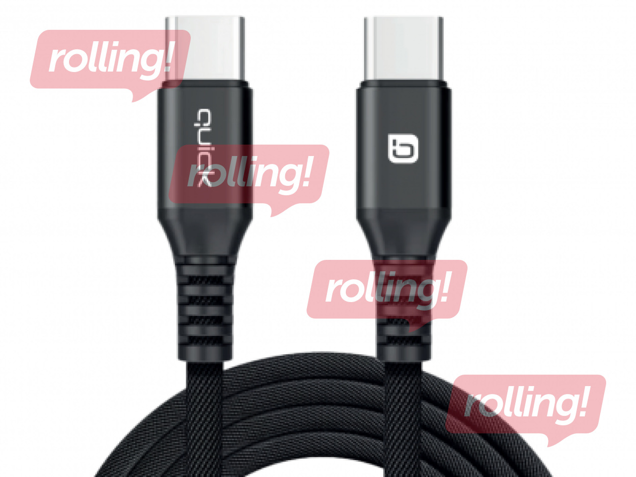 Quick QB-131 Braided 60W Charging and Data Cable USB-C to USB-C 1.5m